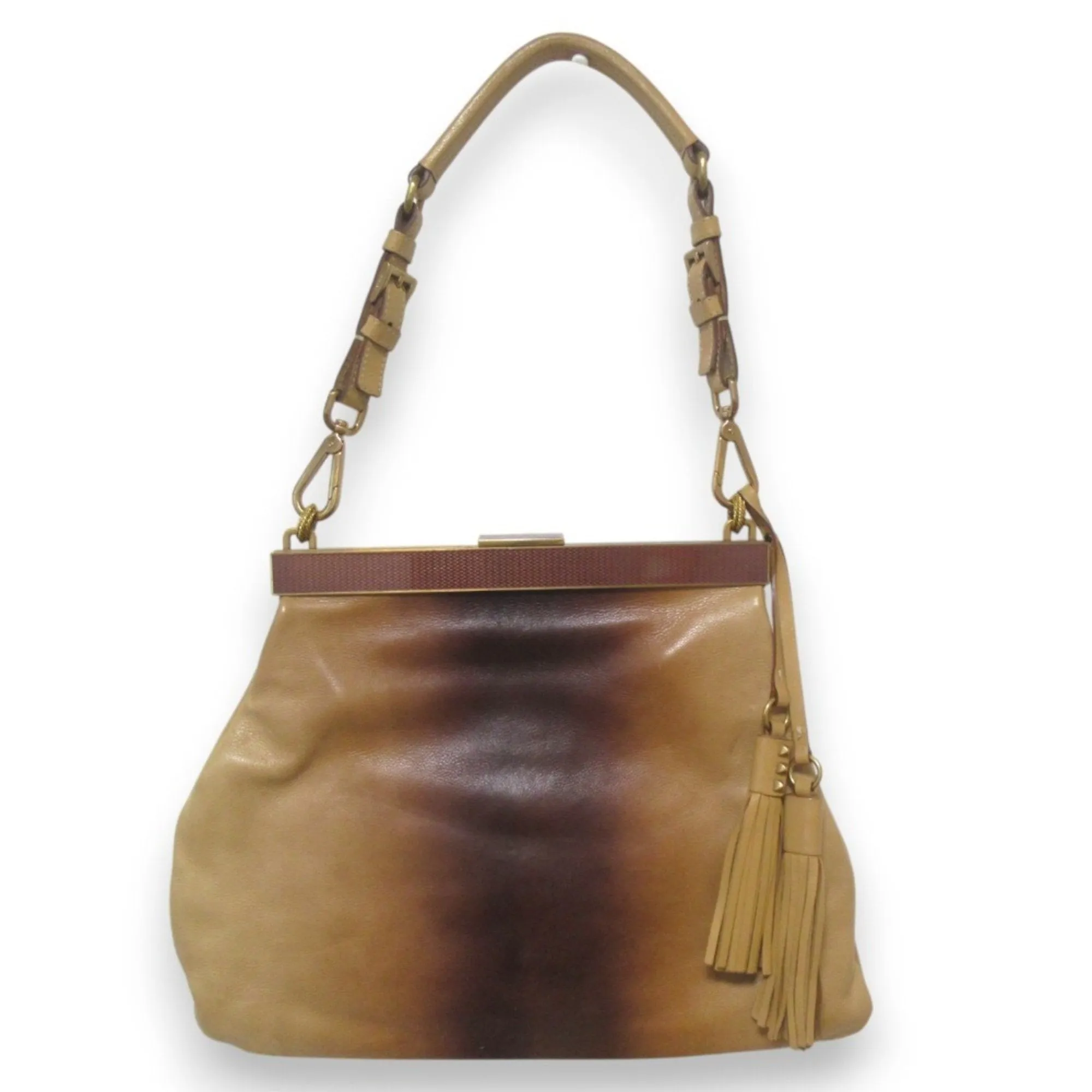 Prada Leather Shoulder Bag Tote Bag (Pre-Owned)