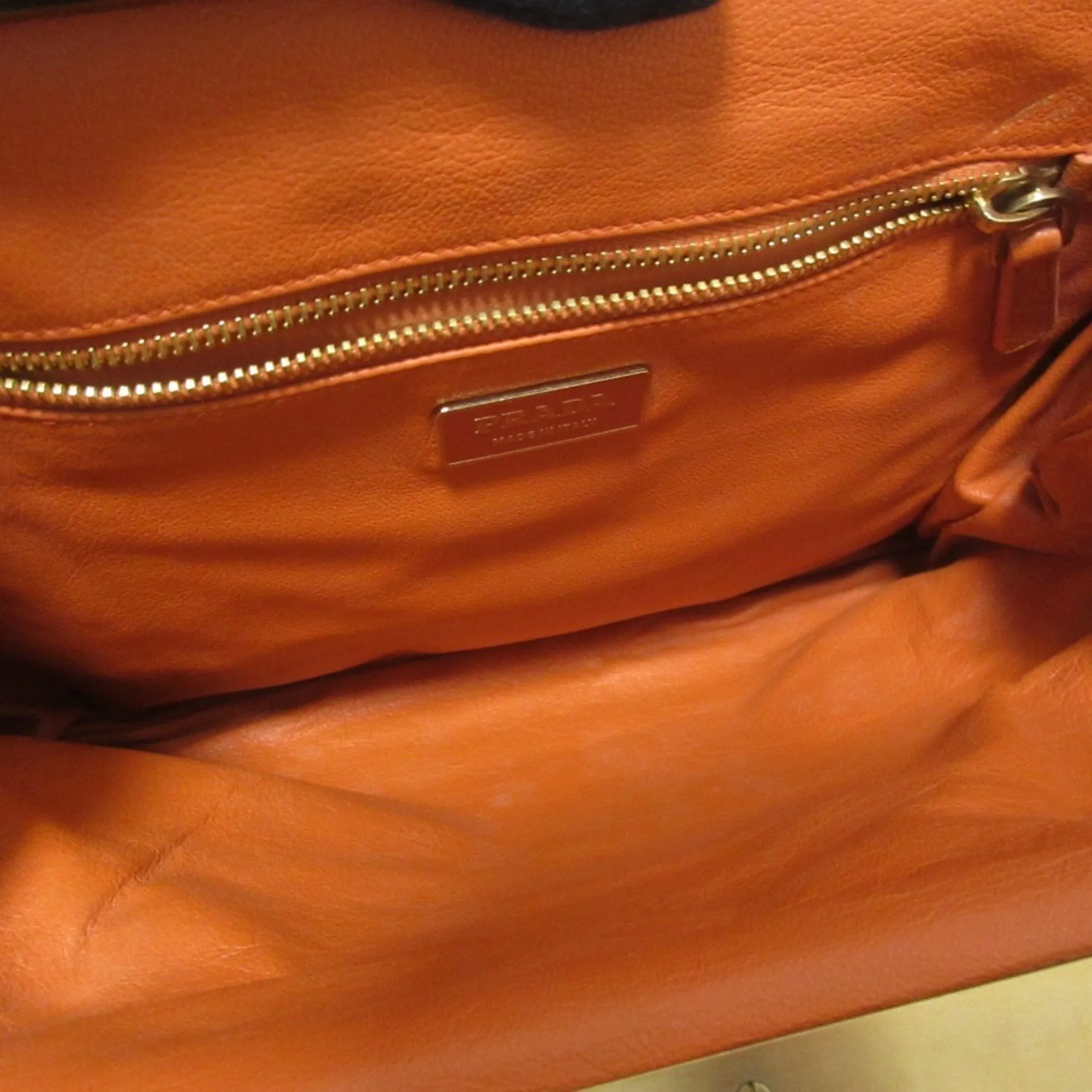 Prada Leather Shoulder Bag Tote Bag (Pre-Owned)
