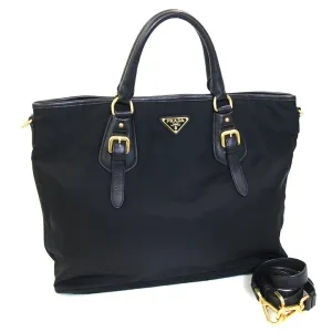 Prada  Nylon Leather Handbag Shoulder Bag (Pre-Owned)