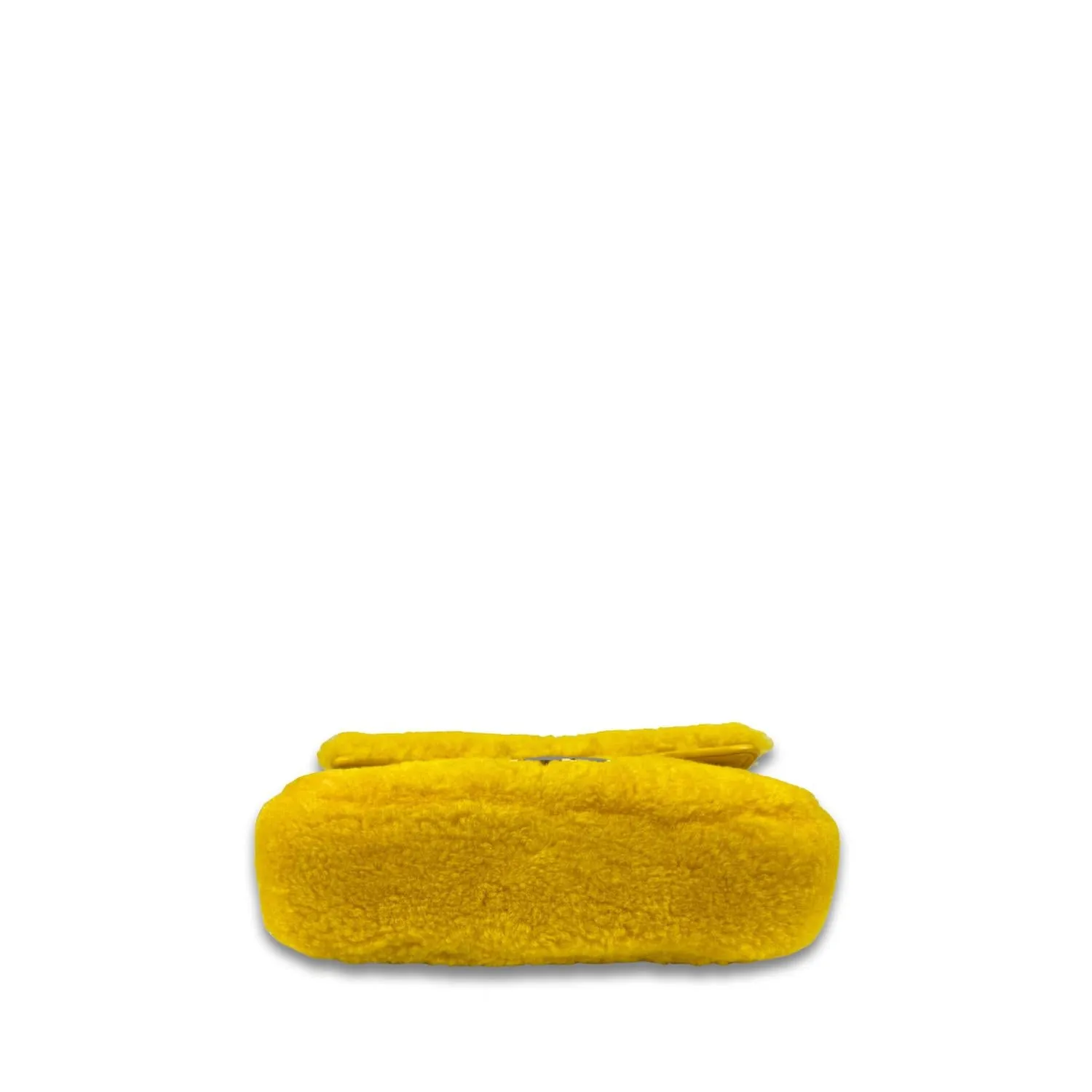 Pre-Loved Shearling Triomphe Chain Shoulder Bag In Yellow