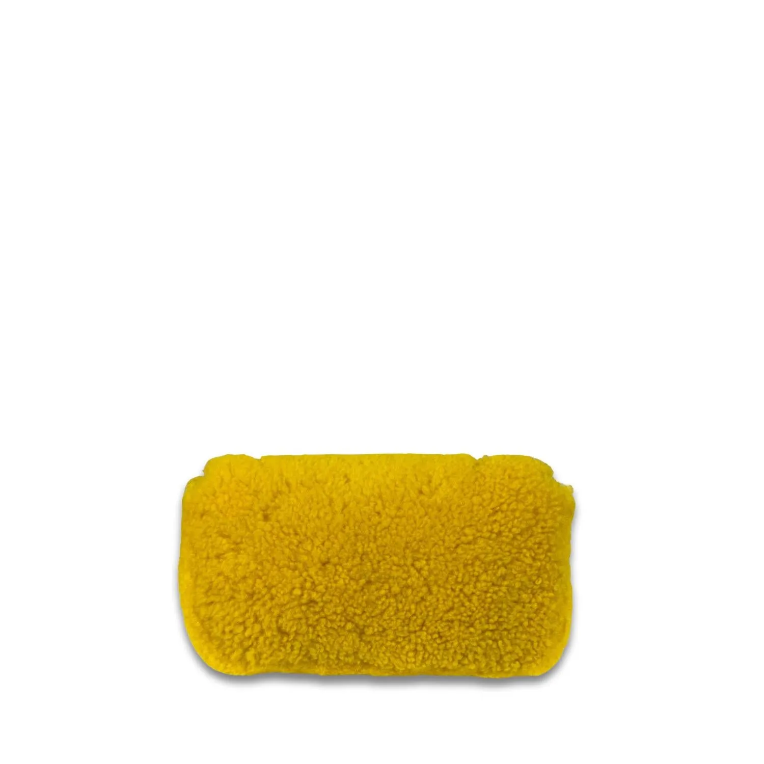 Pre-Loved Shearling Triomphe Chain Shoulder Bag In Yellow