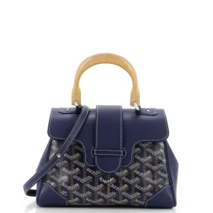 Saigon Top Handle Bag Coated Canvas with Leather Mini