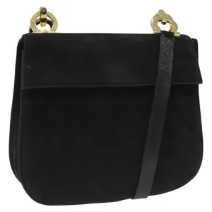 Salvatore Ferragamo Gancini Suede Shoulder Bag (Pre-Owned)