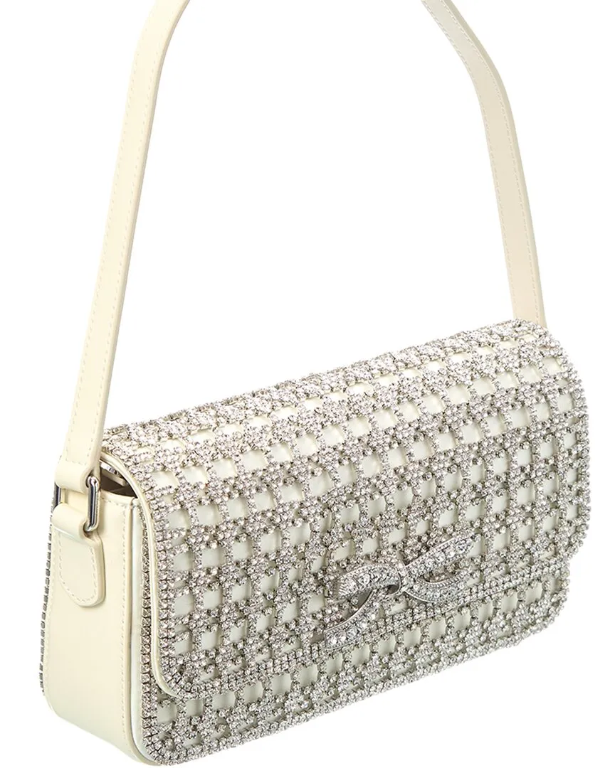 Self-Portrait Crystal Leather Baguette Bag