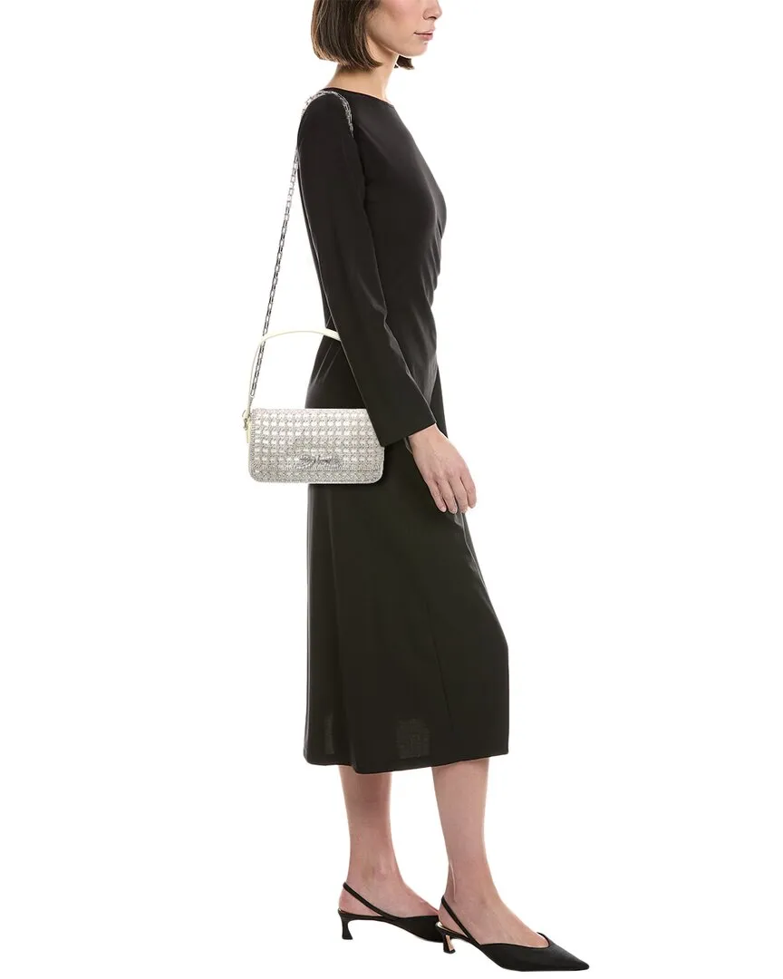 Self-Portrait Crystal Leather Baguette Bag