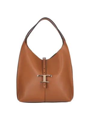 Small "T Timeless" Shoulder Bag - Brown