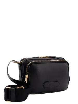 Tom Ford Mens Logo Patch Shoulder Bag in Black