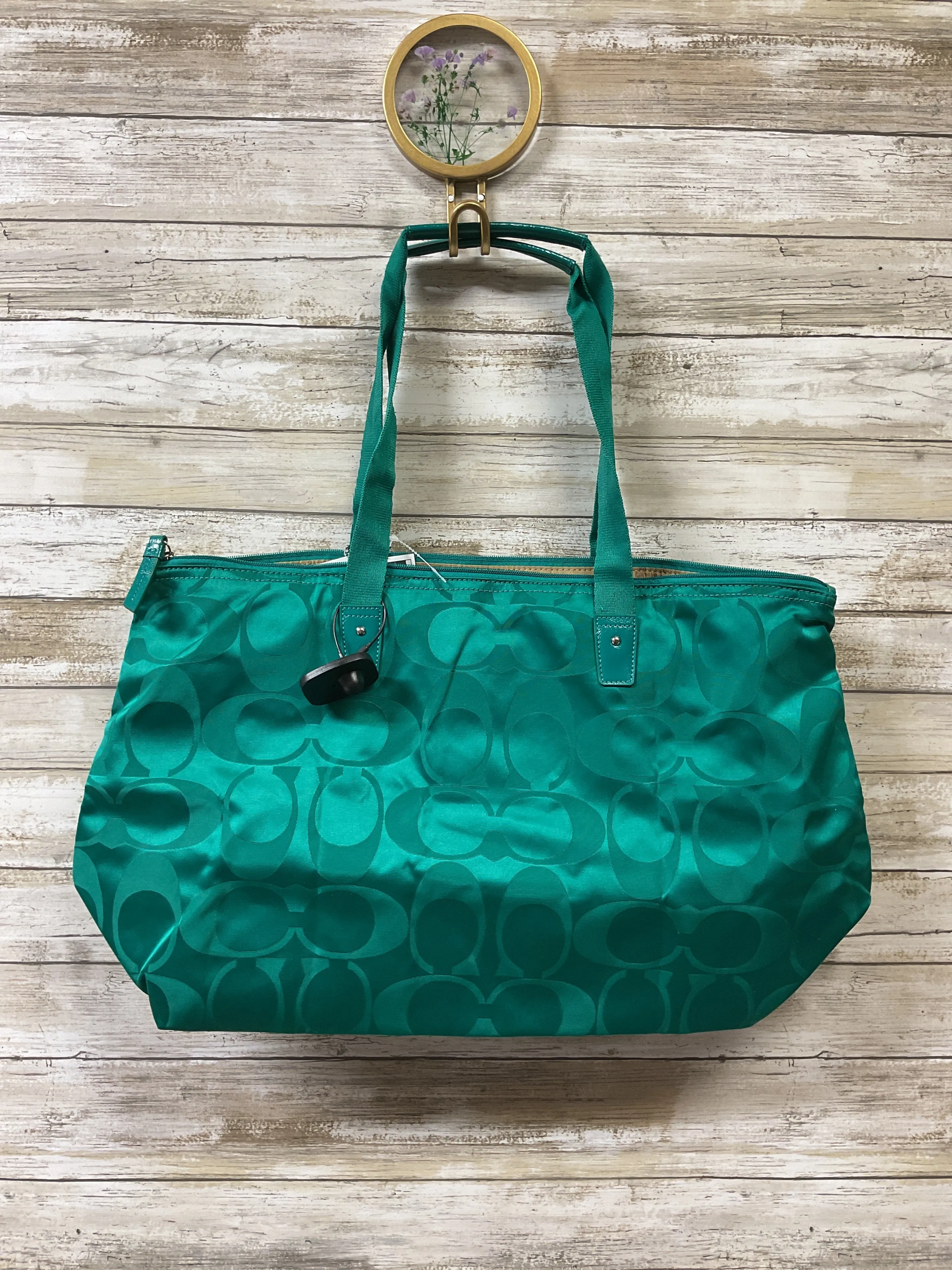Tote Designer By Coach In Green, Size:Medium