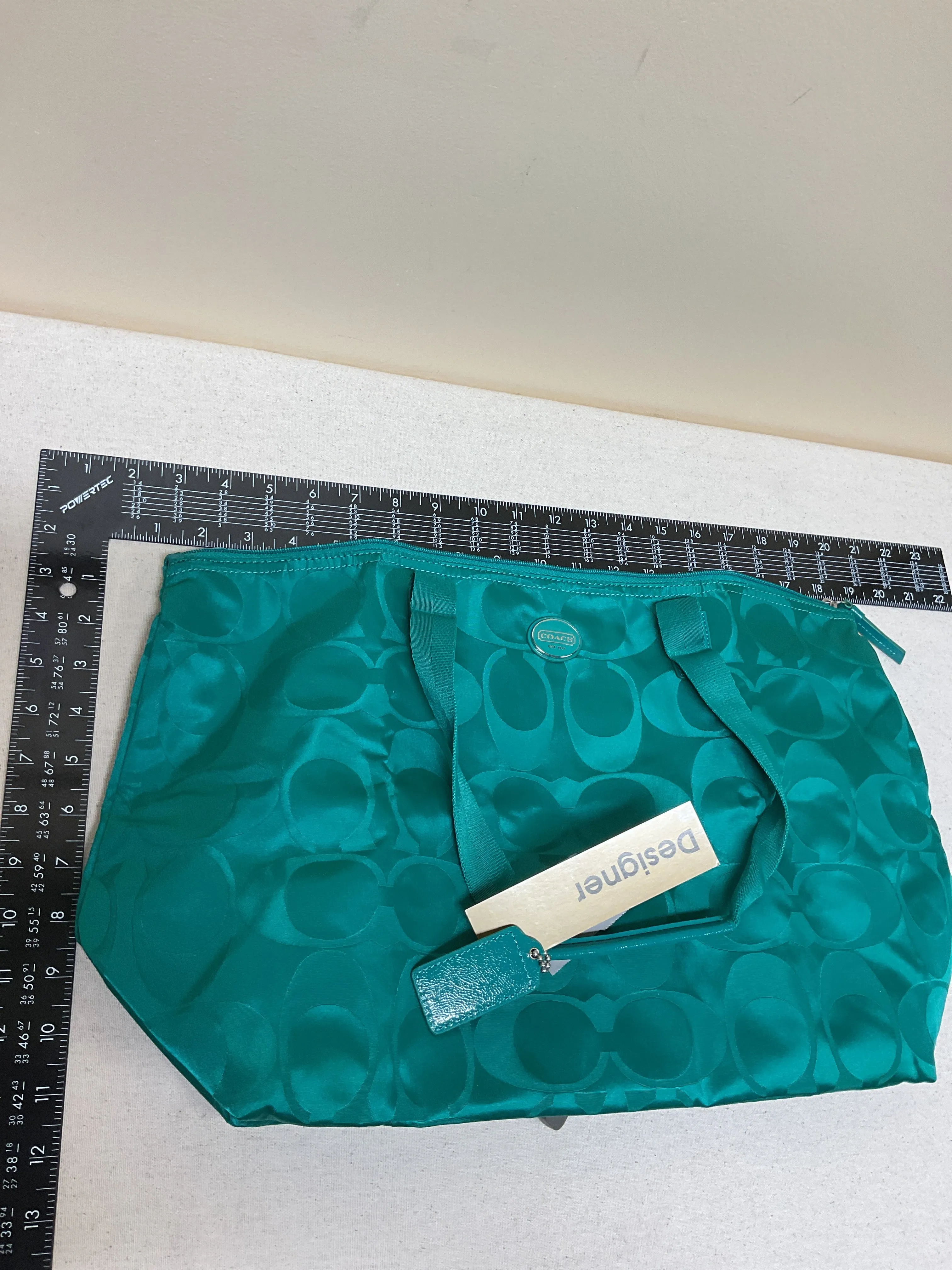 Tote Designer By Coach In Green, Size:Medium