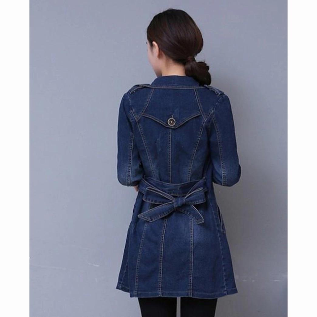Womens Double Breasted Denim Jacket